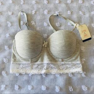 Jasmine & Ginger Grey W/ Lace Bra 32D NEW